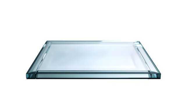 Elegant Glass Display Platform Mockup for Product Presentation or Showcase Design featuring a clear, rectangular glass surface ideal for branding and advertising