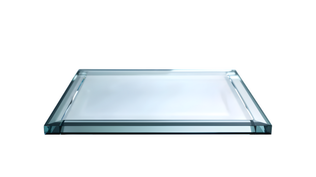 Elegant Glass Display Platform Mockup for Product Presentation or Showcase Design featuring a clear, rectangular glass surface ideal for branding and advertising