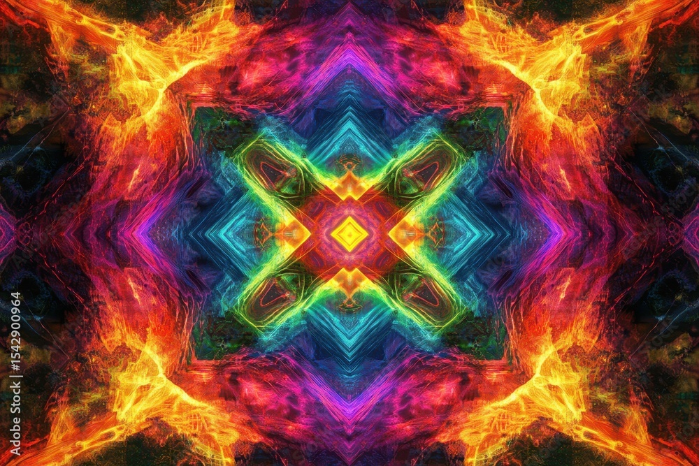 Leinwandbilder exciting abstract neon square frame design with vibrant colors and seamless pattern in a modern styl