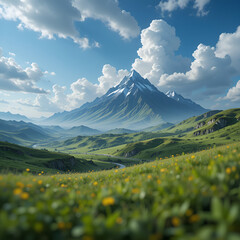 Fototapeta premium mountain landscape with clouds