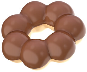 Chocolate mochi donut 3D dessert illustration