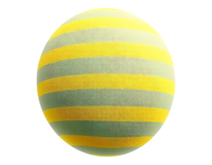 Colorful striped Easter egg with yellow and green stripes