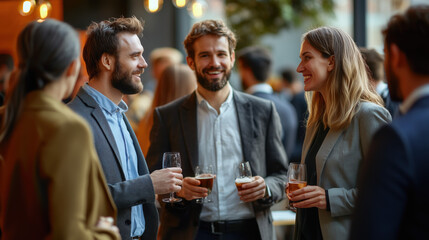 a group of entrepreneurs networking at a business event