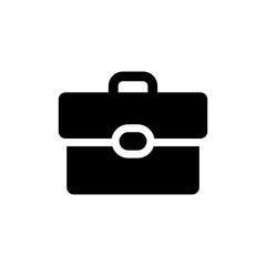 Briefcase icon set on transparent background. Symbol of briefcase