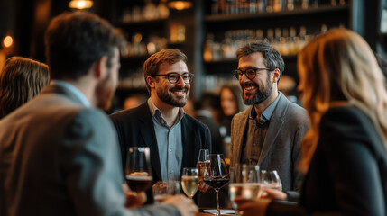 a group of entrepreneurs networking at a business event