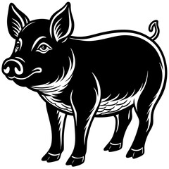 Pig standing clean vector



