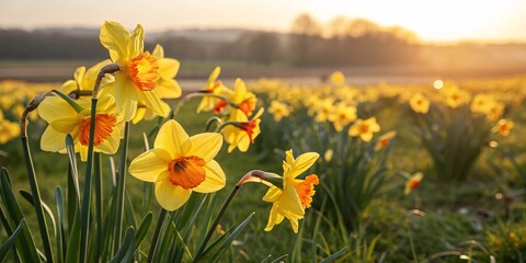 Field of Golden Echoes – Daffodils Beneath a Melting Sun