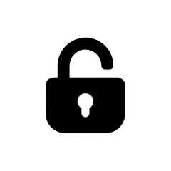 Unlock icon set on transparent background. Symbol of unlock