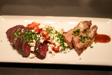 Grilled Steak with Beetroot and Feta Salad – Healthy Gourmet Meal
