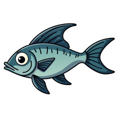 Adorable Cartoon Fish Illustration with a Simple and Modern Design on Black Background