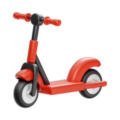 Stylish red electric scooter transportation concept isolated on a black background