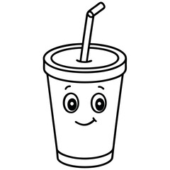  Cup with a straw vector illustration.
