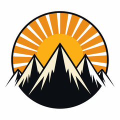 Sunrise Over Majestic Mountains Peak Illustration Graphic