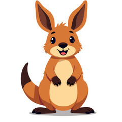 Fototapeta premium Cute cartoon kangaroo illustration, perfect for children's books and educational content