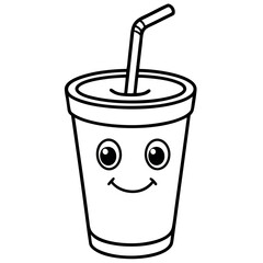  Cup with a straw vector illustration.

