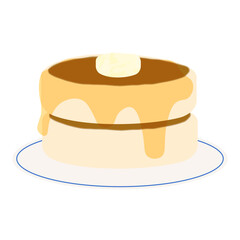 レトロ可愛いパンケーキのイラスト