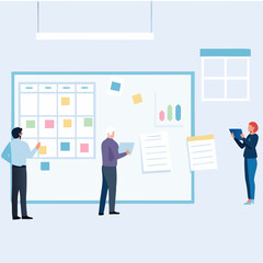 business man and woman presenting chart