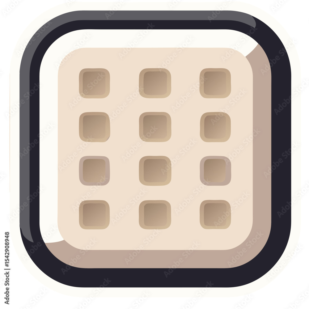 Aufkleber simple interface icon representing a grid or menu for digital applications and displays