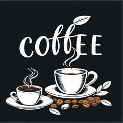 coffee, illustration, drawing, design, cafe, art, graphic, vector, cup, isolated, doodle, drink, cappuccino, breakfast, menu, black, espresso, shop, print, retro, background, drawn, caffeine, poster, 