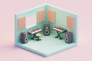 Modern Studio Room with Acoustic Panels