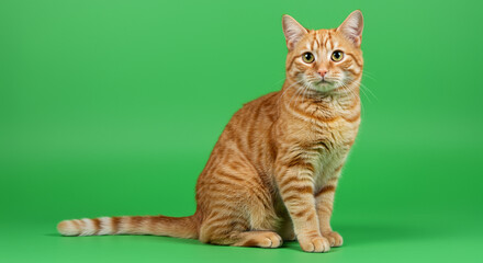  cat on greenscreen background pet
