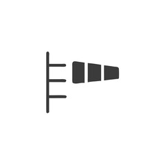 Wind Anemometer Icon Three Cup Wind Speed Meter Symbol Vector Silhouette Flat Icon Design