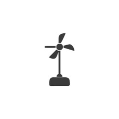 Portable Wind Generator Icon Compact Fan Generator with Blades Vector Silhouette Flat Icon Design