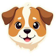 Fototapeta premium Adorable cartoon dog illustration with a cheerful expression and cute design for stickers