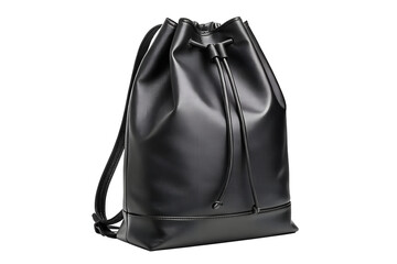 Fototapeta premium Sleek Black Drawstring Backpack Modern & Minimalist Design, Perfect for Everyday Use