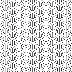 Isometric Penrose-Inspired Geometric Pattern – Seamless Optical Illusion Design in Black and White