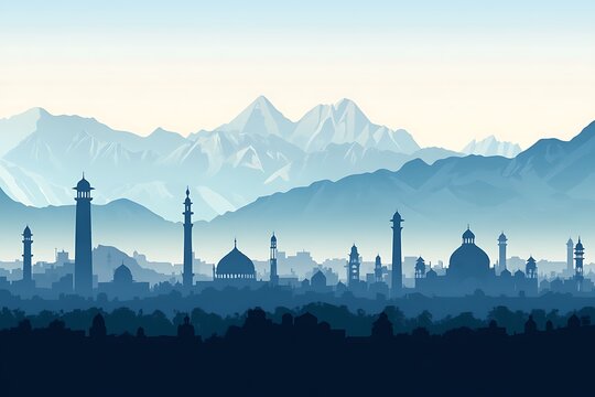 Silhouette Vector Illustration of Pakistan with Map and Flag Motif