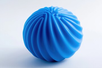 Exploring the qualities of a blue rubber tactile toy designed for sensory experiences, a blue rubber tactile toy