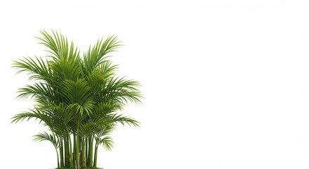 Tropical Palm Plant on White Background – Minimal Botanical Decor Element