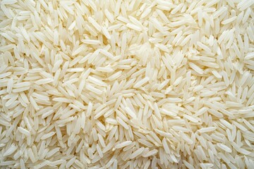 Close Up View Of Uncooked White Rice Grains
