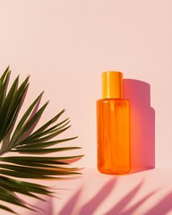 Sun Spray Bottle with Palm Leaf, and Pink.