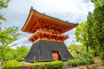 View at the Bell tower Shoro in the streets of Kyoto in Japan