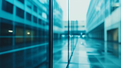Abstract Blurred Background of a High-Rise Office Building in a Central Business Area