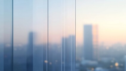 Professional Corporate Office Building with Blurred Glass Panels. City Business Center