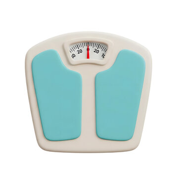 Body weight scale minimalist 3D rendering in a soft and smooth renderer