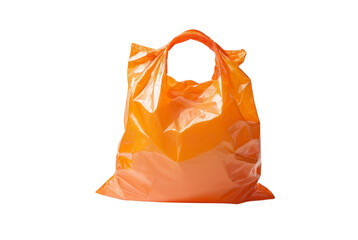 Orange plastic bag catches light