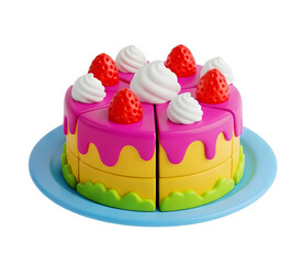Colorful layer cake minimalist 3D rendering in a soft and smooth renderer