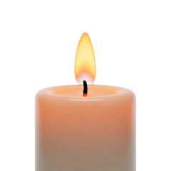Candle with flickering flame minimalist 3D rendering in a soft and smooth renderer