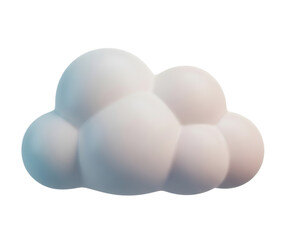 Cloud minimalist 3D rendering in a soft and smooth renderer