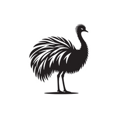 Fototapeta premium Elegant Rhea Vector Silhouette Illustration – Bold Ostrich-Like Bird with Graceful Stance, Minimalist Design Ideal for Grassland Themes, Animal Graphics, Educational Prints, and Rustic Artwork