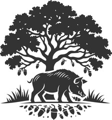 Boar animal drawing vector