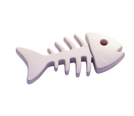 Fishbone minimalist 3D rendering in a soft and smooth renderer
