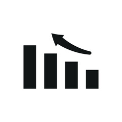 Pie chart in solid black design creates a strong and simple report icon.