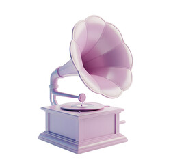Vintage gramophone minimalist 3D rendering in a soft and smooth renderer