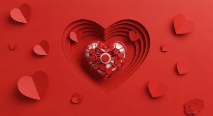 Layered Heart Valentines Day Decoration Background Art