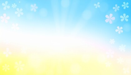 黄色と水色の花柄背景